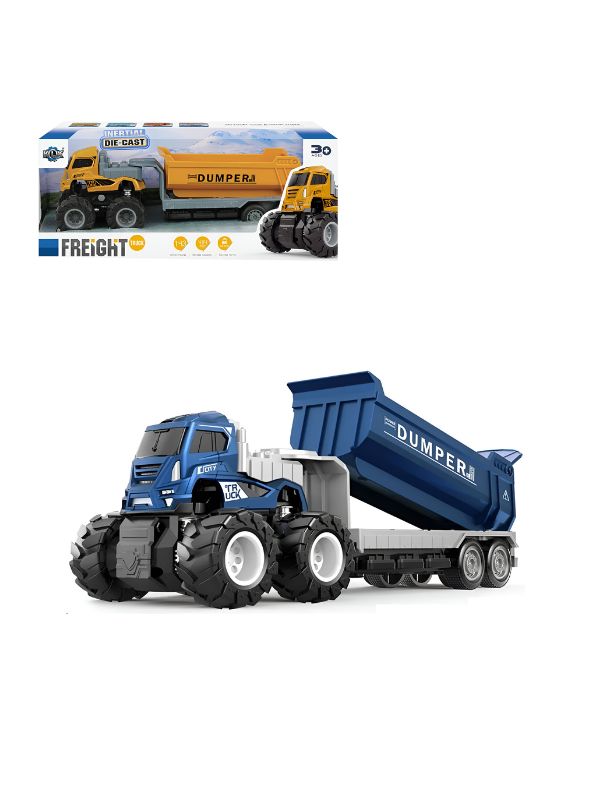 Blue - PowerDumper - Durable Pull Back Construction Vehicle Toy for Boys & Girls LMI12112.
