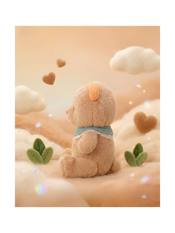 Premium Soft Teddy Bear Toy 10-Inch– Brown Cute Stuffed Animal with Decorative Collar for Kids & Gifts ST15460