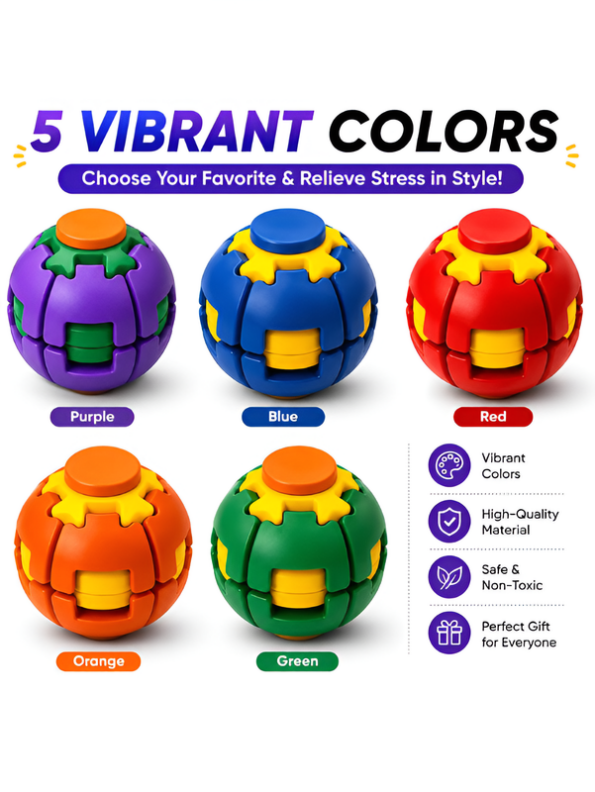 Premium Transforming UFO Fidget Spinner Ball – Smooth Spin Gyro Toy for Focus (Multi-Color)