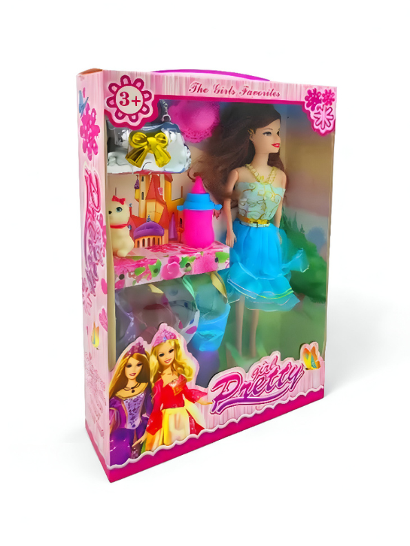 Blue - Pretty Fashion Doll Playset – Princess Doll with Extra Dress & Accessories | Girl Toy with Baby Doll & Handbag LMI9998.
