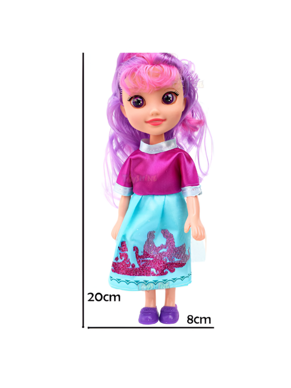 Princess Doll Set of 3 | 8-Inch Dolls for Kids | Barbie Inspired Pack of Three Girl Toys with Unique Outfits LMI13682.