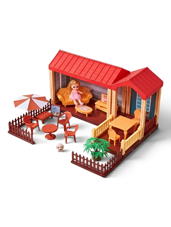 Princess House Dollhouse Playset with Doll and Miniature Furniture Accessories – Luxury Toy Dream Castle for Girls TV7171