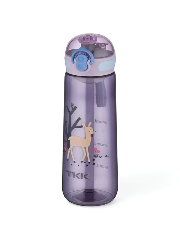 Purple - Printed Water Bottle for Kids – 550ml BPA-Free, Leak-Proof & Stylish Design for School & Outdoor Use NOV3311.