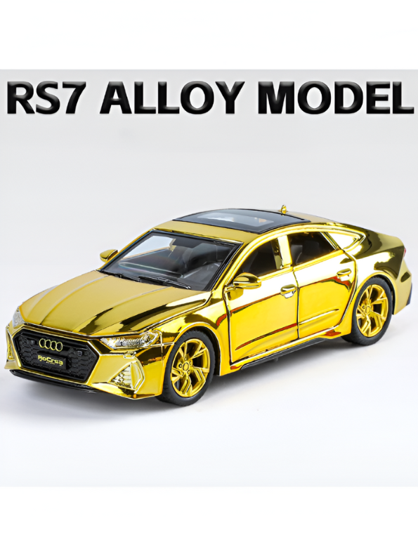 AUDI RS7 Alloy Model Car 1:32 Scale - Diecast Collectible with Luxury Gold Chrome Finish TV5430