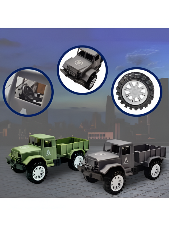 Military Toy Truck for Boys | Army Green Vehicle with Off-Road Wheels