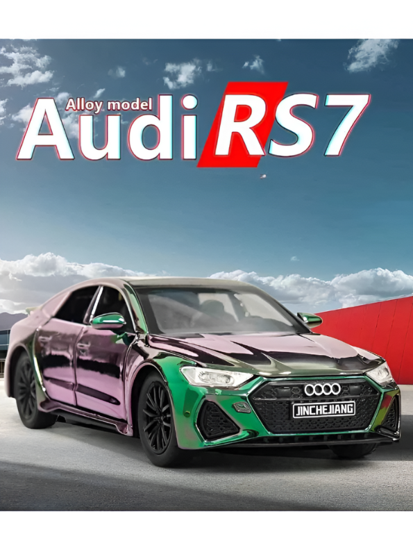 AUDI RS7 Alloy Model Car 1:32 Scale - Diecast Collectible with Iridescent/Chameleon Chrome Finish TV5430