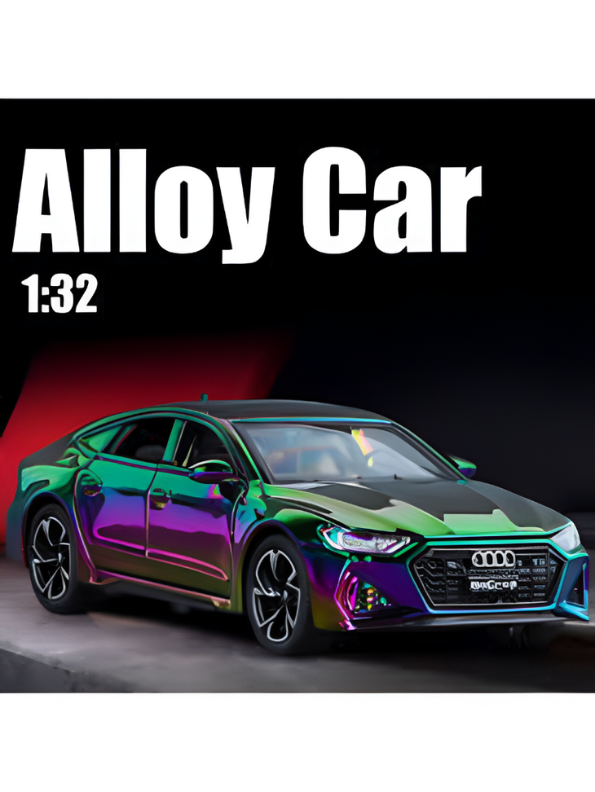 AUDI RS7 Alloy Model Car 1:32 Scale - Diecast Collectible with Iridescent/Chameleon Chrome Finish TV5430