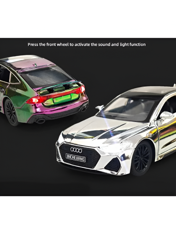 AUDI RS7 Alloy Model Car 1:32 Scale - Diecast Collectible with Silver Chrome Finish TV5430