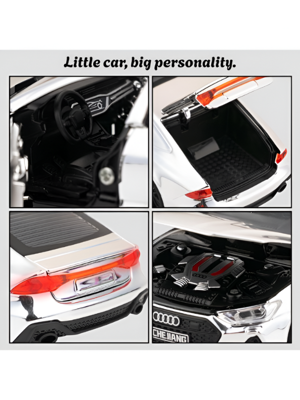 AUDI RS7 Alloy Model Car 1:32 Scale - Diecast Collectible with Silver Chrome Finish TV5430