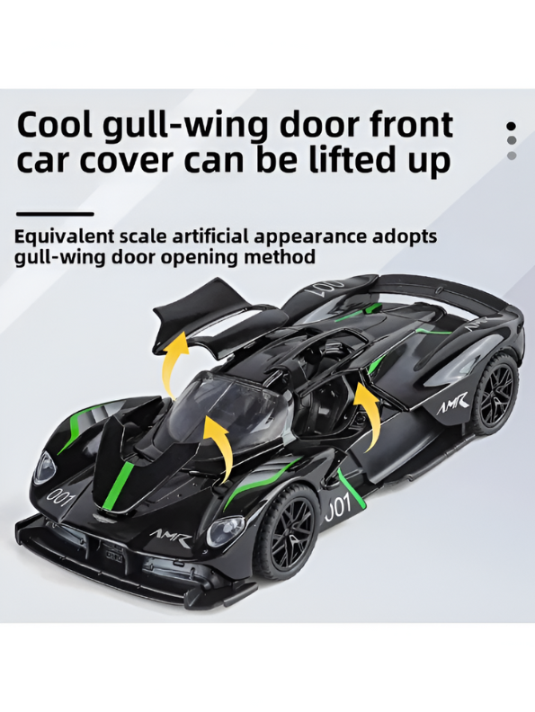 Black - Aston Martin Valkyrie AMR Pro Diecast Car - 1:32 Scale Collector Model TV5693
