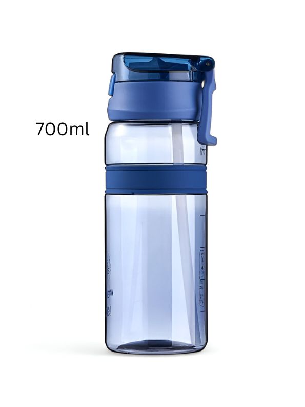 Blue - QuickSip – Leakproof Water Bottle with Straw – Stylish & Durable Design NOV1664.