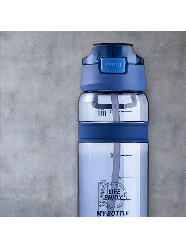 Blue - QuickSip – Leakproof Water Bottle with Straw – Stylish & Durable Design NOV1664.