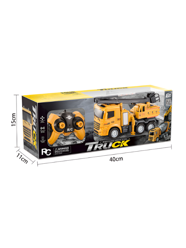 RC Construction Cherry Picker Truck Toy – Remote Control Man Lift Crane with Lights, 360° Rotating Boom TV5145.