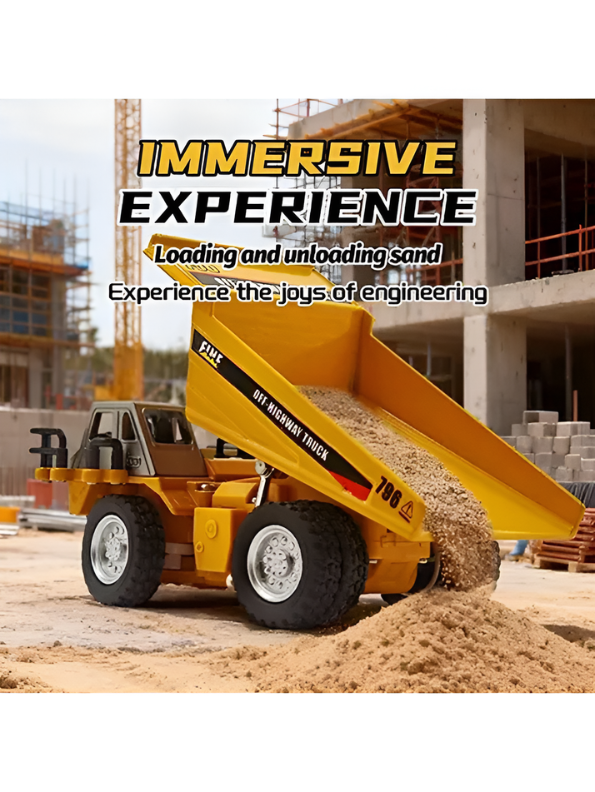 RC Dumper Truck Toy – 2.4GHz Remote Control Engineering Construction Car with Functional Tipping Bed & Simulation Styling TV7311