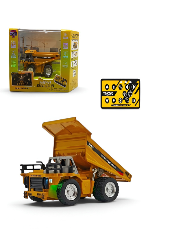 RC Dumper Truck Toy – 2.4GHz Remote Control Engineering Construction Car with Functional Tipping Bed & Simulation Styling TV7311