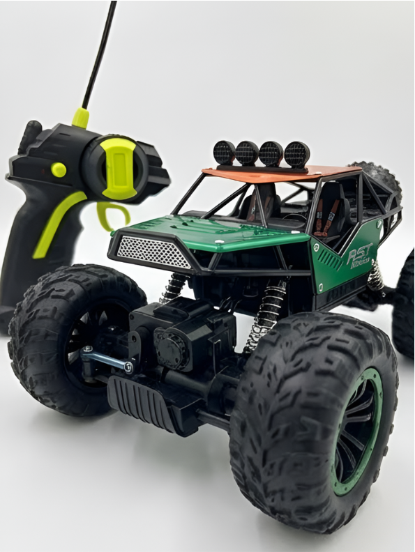 RC Rock Crawler 4WD Off-Road Monster Truck 1:18 Scale Metallic Green.