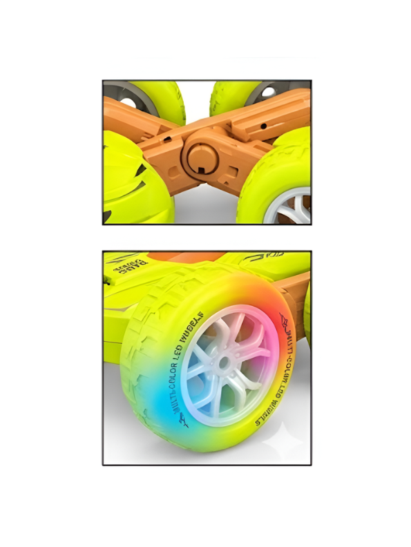 RC Stunt Car – 360° Rotating Double-Sided Remote Control Car with LED Wheels TV2837.