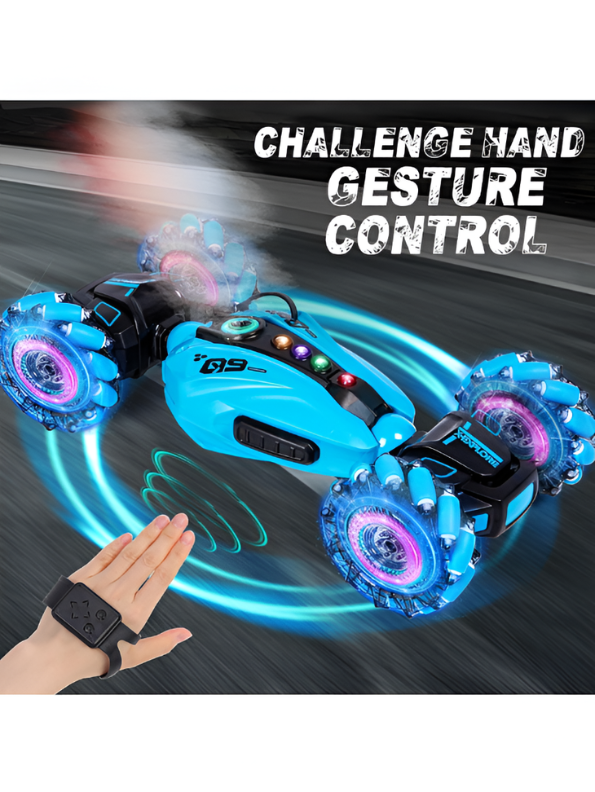 RC Stunt Car with Gesture Control & Water Spray – Blue TV1045.