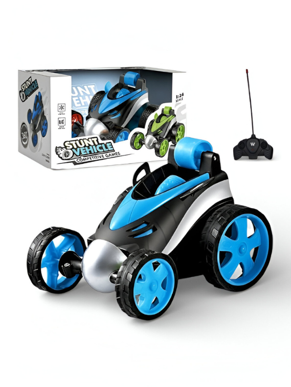 Remote Control Stunt Car for Kids – 360° Rotating RC Flip Car with LED Lights & Off-Road Tires – 1:24 Scale High-Speed Electric Toy Vehicle (Blue/Black) LMI15324