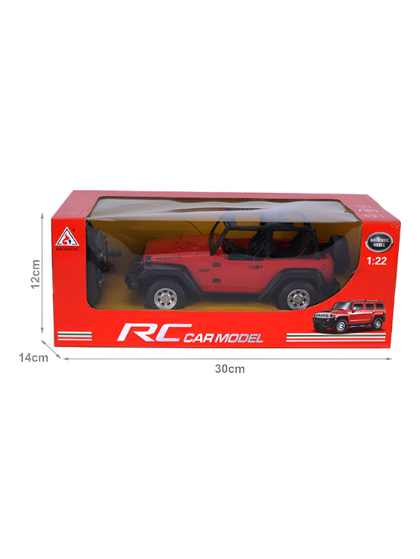 Remote Control Jeep Toy Car for Kids - 1:22 Scale Red Off-Road RC Crawler Model with 3.7V Rechargeable Battery and Steering Remote, Open-Top Wrangler Style Toy For Kids LMI8550