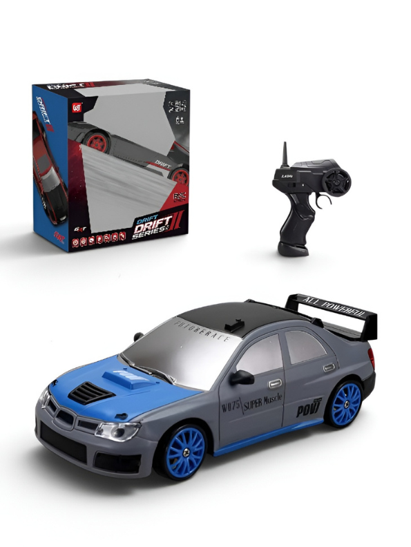 4WD RC Drift Car 1:24 Scale - 2.4GHz High-Speed Remote Control Muscle Car Toy with Extra Speed Tires and Traffic Cones NX16777