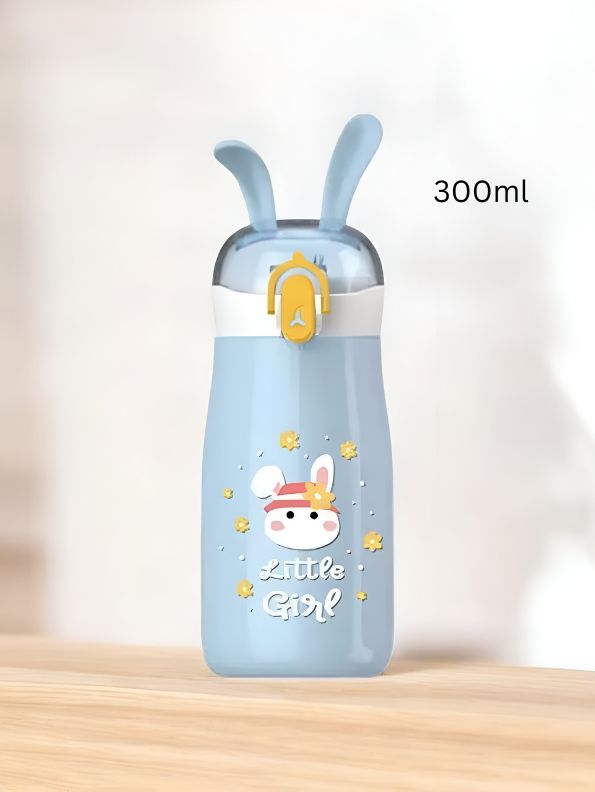 Rabbiyt Bunny Ears Water Bottle for Kids 300ml – Cute & Safe Sipper for School & Travel NOV3557.