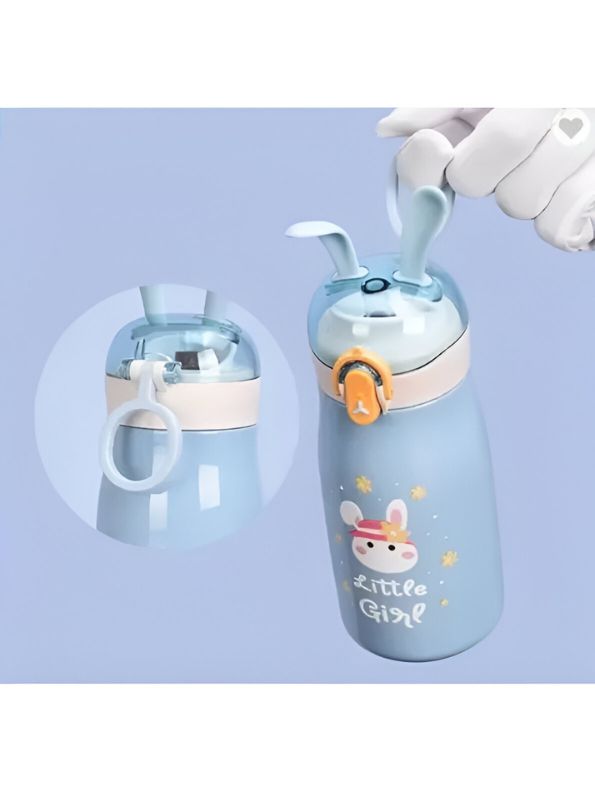 Rabbiyt Bunny Ears Water Bottle for Kids 300ml – Cute & Safe Sipper for School & Travel NOV3557.