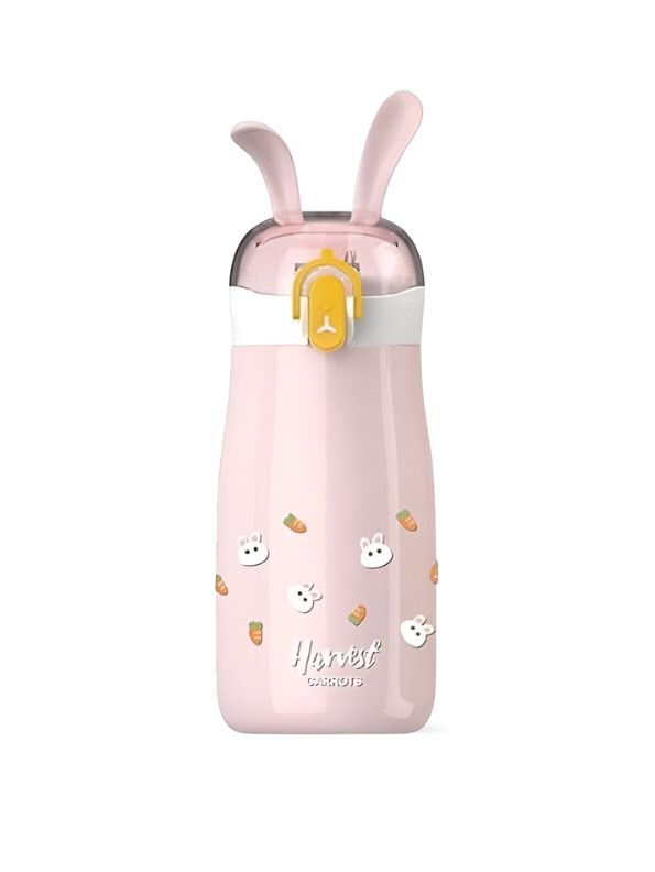 Rabbiyt Bunny Ears Water Bottle for Kids 300ml – Cute & Safe Sipper for School & Travel NOV3557.