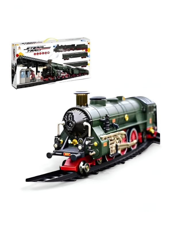 RailBlaze Steam Train Toy – Electric Toy Train Set with Alloy Head and Tracks NX12613.