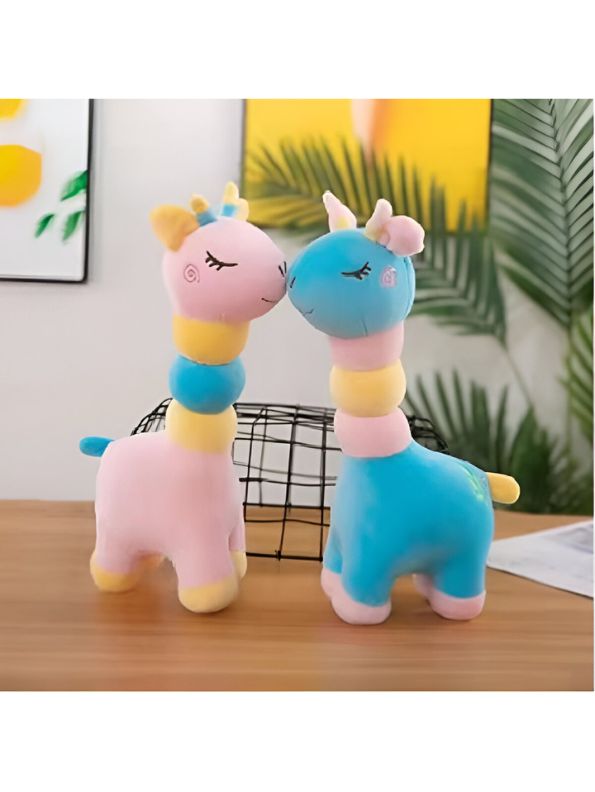 Blue - Rainbow Giraffe Plush Toy – Soft & Huggable Stuffed Animal for Kids & Home Décor 8 inch MS14519.