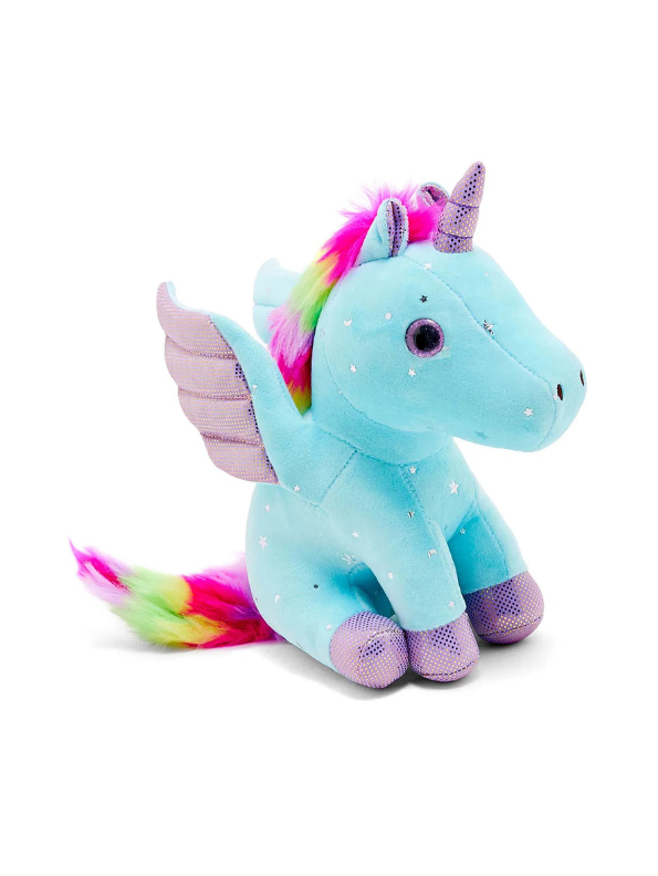 Turquoise - Rainbow Unicorn Plushie – 8-inch Unicorn Stuffed Animal with Rainbow Mane, Wings, and Sparkles LMI11550.