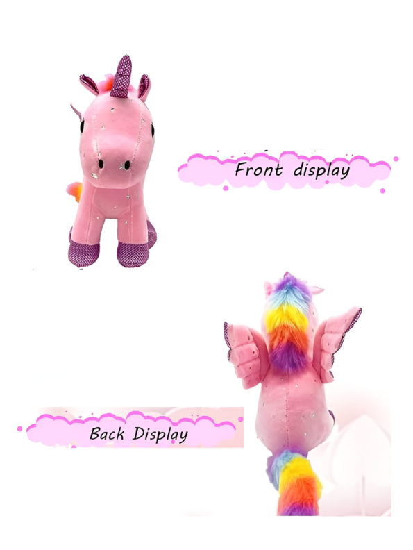 Pink - Rainbow Unicorn Plushie – 8-inch Unicorn Stuffed Animal with Rainbow Mane, Wings, and Sparkles LMI11550.