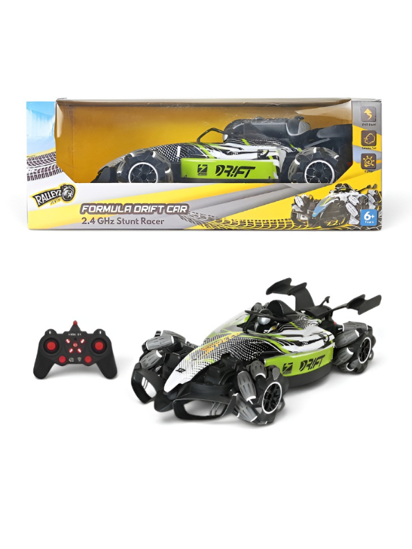 Ralleyz Formula Drift RC Stunt Car – 2.4GHz High-Speed Remote Control Racer with Mecanum Wheels LMI14636.