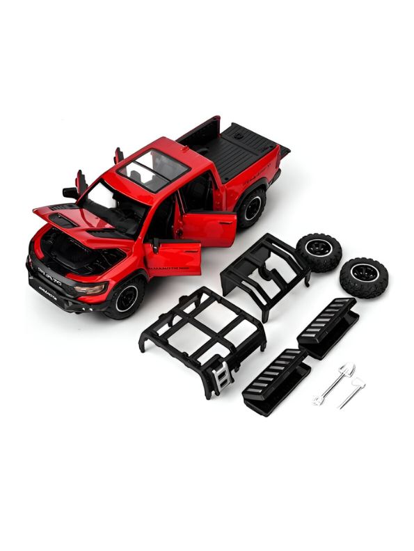 Red - Ram Mammoth Diecast Car for Kids – Heavy-Duty Off-Road Metal Toy Vehicle Scale 1:32 TZ-OS1561.