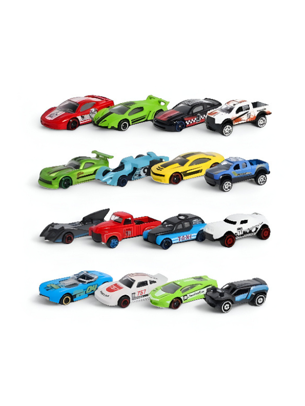 Rapid Racers –4-Pack Die-Cast Toy Cars for Kids, Metal Vehicles for Racing LMIZY-1699-4.