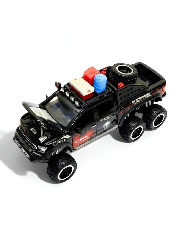 Black - Ford Raptor X-Spray - Raptor F150 Spray Diecast Car – Metal Toy Truck for Kids LMI15065.