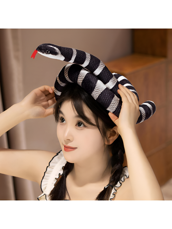 Realistic 100 cm Snake Plush Toy – Large Soft Stuffed Animal Black ST14993.