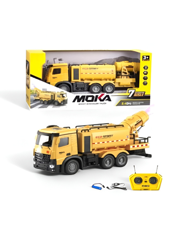 Remote Control Eco Spray Cleaning Truck – 2.4GHz RC City Sanitation Vehicle with Lights & Water Mist Spray TV5679.