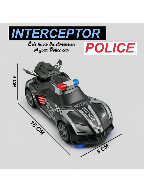 Remote Control Police Car - Black Rechargeable High-Speed RC Toy with Spray Effect TV7275