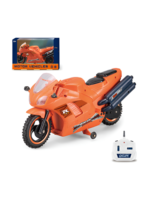 Remote Control RC Sports Bike – High Speed Racing Motorcycle with Mist Smoke Spray, LED Lights & 360° Stunt Rotation TV2272.