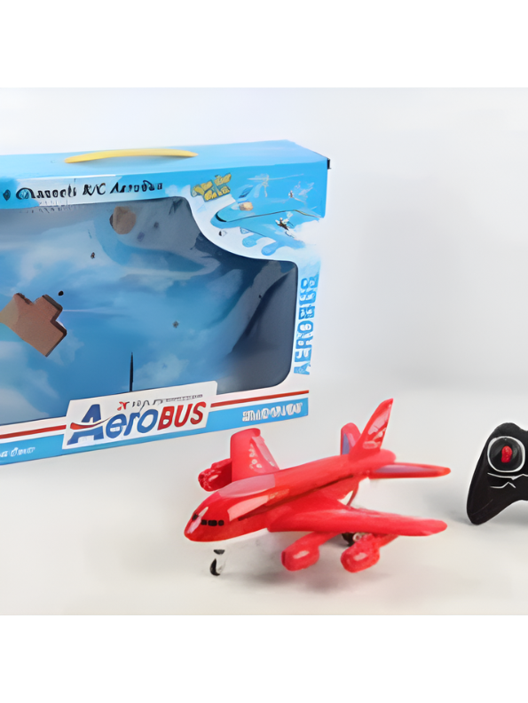 Remote Control Red Passenger Airplane – Toy Jet with LED Lights and Music TV227 .