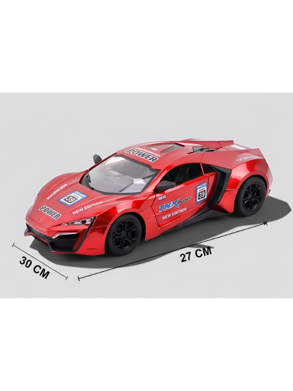 Remote Control Sport Car – Rechargeable Red Racing Toy Car with Remote Controller, Batteries, and AC Charger – High-Speed RC Car Toy for Kids and Collectors LMI8905