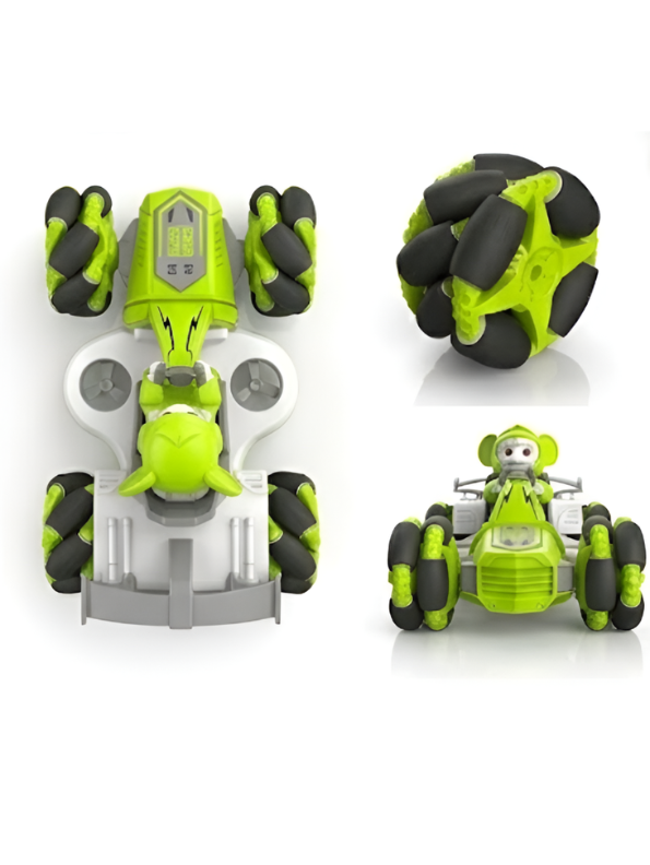 Remote Control Stunt Car with 360° Rotating Drift Action & Mecanum Wheels Green NX15509.