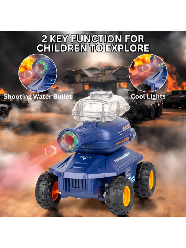 Remote Control Tank Toy – Water Bullet Shooting RC Tank with LED Lights TV4873.