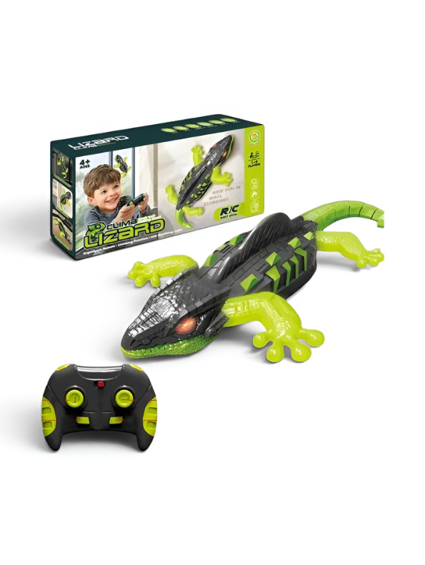 Remote Control Wall Climbing Lizard Toy - Rechargeable RC Wall Crawler Gecko with LED Lights & Fluorescent Glow, 2.4GHz Electric Anti-Gravity Toys for Boys and Girls Ages 4+ TV7316