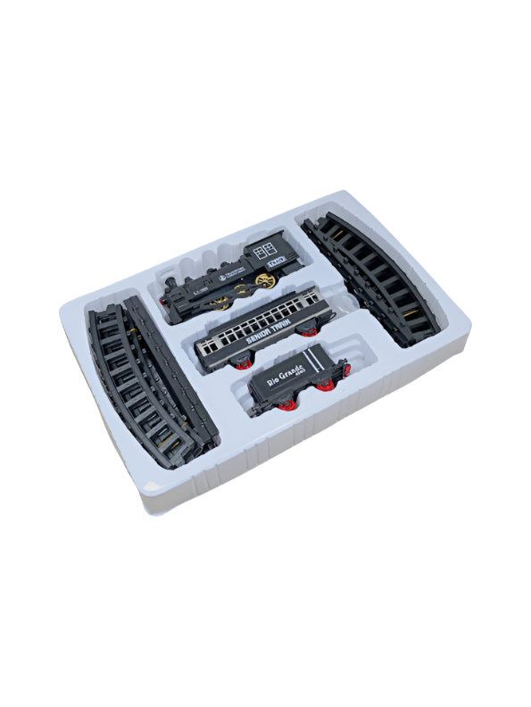 Retro Classic Steam Train Set - Battery Operated Locomotive, Coal Car & Passenger Coach NX15103.