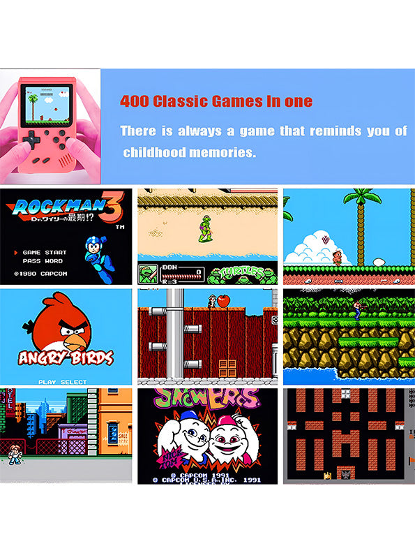 Retro Pocket Handheld Gaming Console 400 Games - Yellow (NX.L-2) - Toyloft