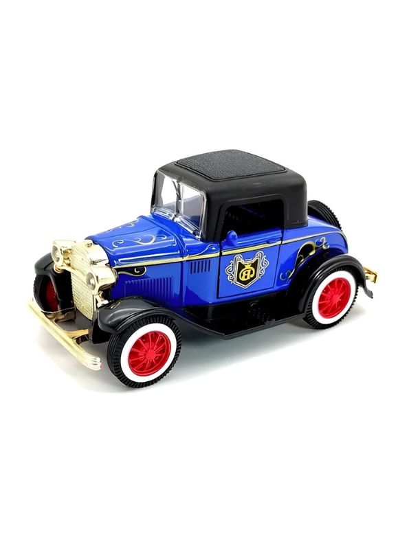 Blue - Retro Style Alloy Metal Classic Car Toy – Openable Doors | Vintage Die-Cast Collectible Model for Kids & Adults Scale 1:32.