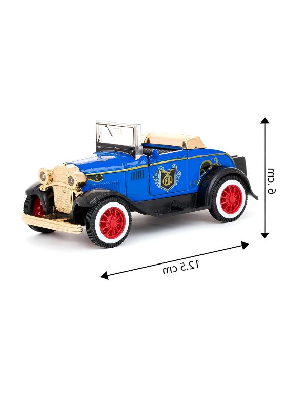 Blue - Retro Style Alloy Metal Classic Car Toy – Openable Doors | Vintage Die-Cast Collectible Model for Kids & Adults Scale 1:32.
