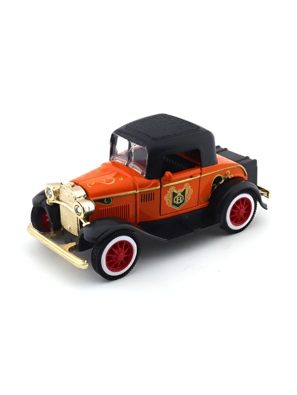 Orange - Retro Style Alloy Metal Classic Car Toy – Openable Doors | Vintage Die-Cast Collectible Model for Kids & Adults Scale 1:32.